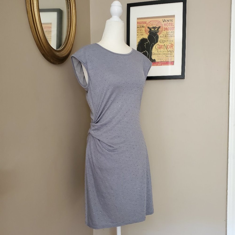 Rebecca Taylor RARE Gray Dress - Nailhead Sheath Dress Size Small Like New - Picture 4 of 16